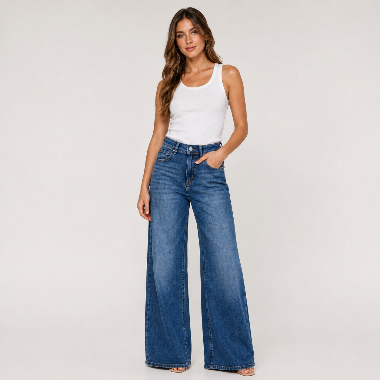 Jeans Wide Leg elasticizzato