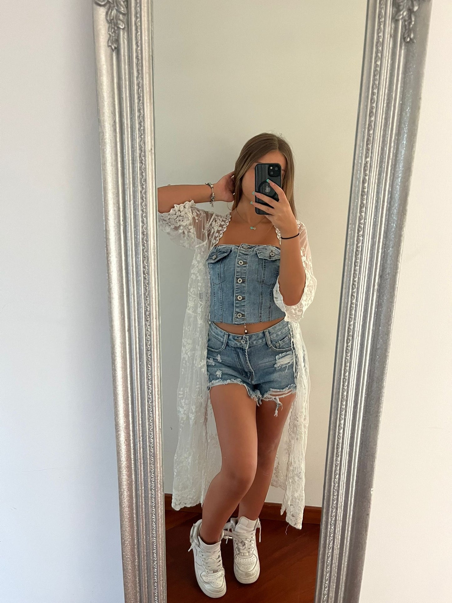 Kimono in pizzo bianco