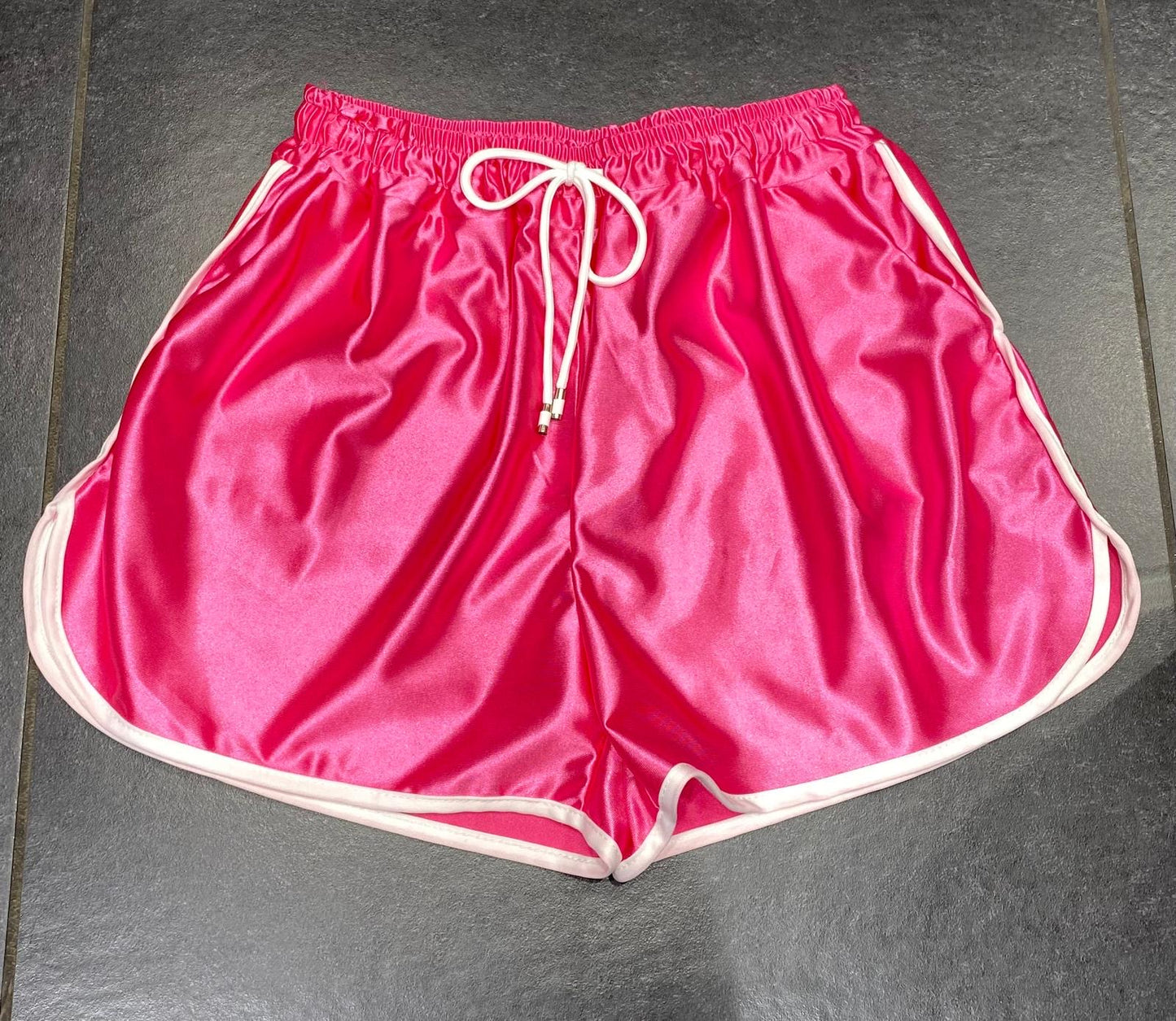 Shorts football in raso rosa