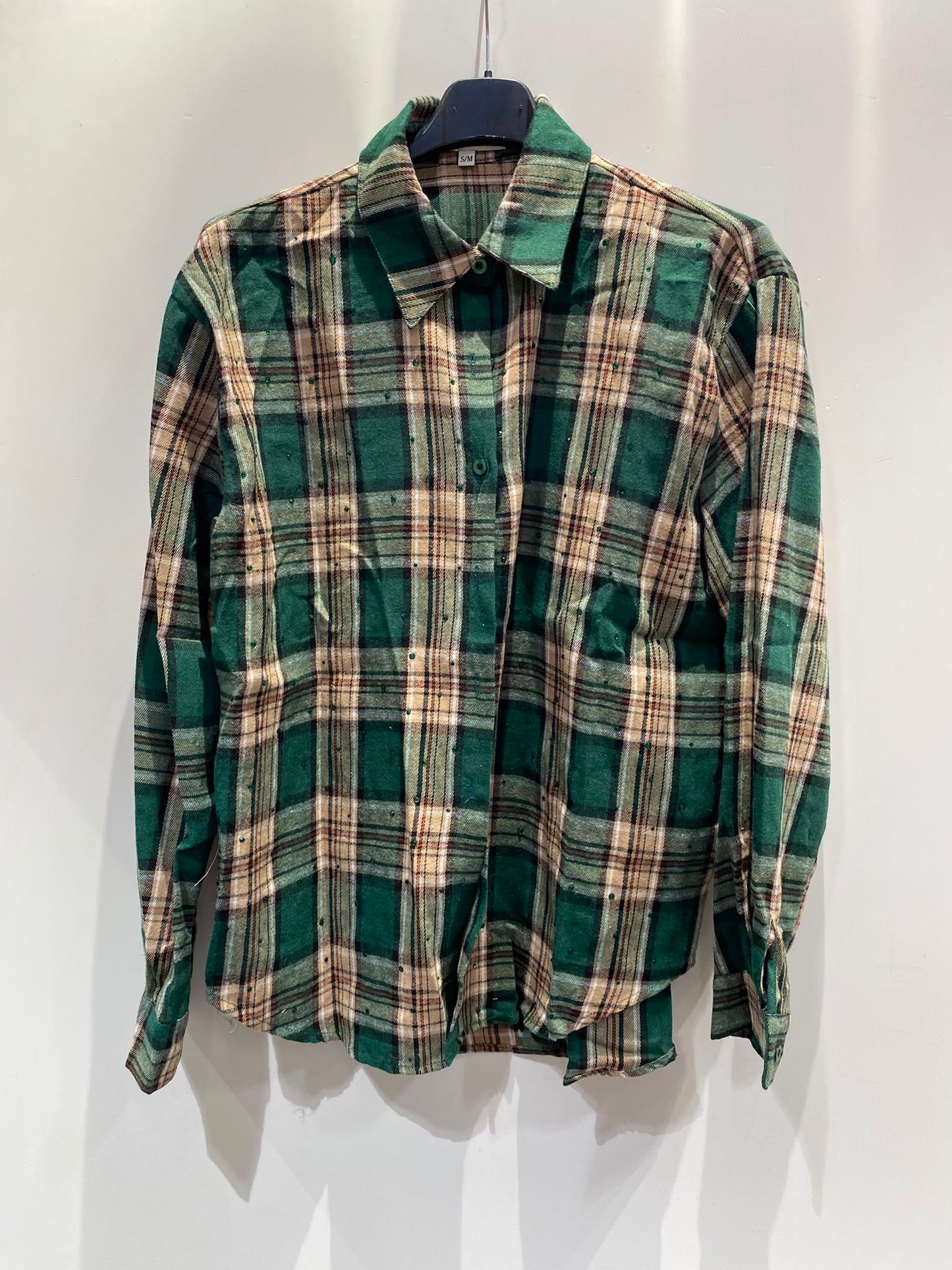 Camicia flanella con strass