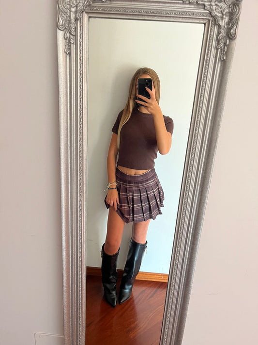 Minigonna a quadri con pantaloncino