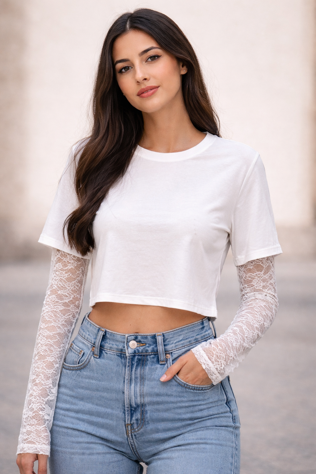 Maglia vanity crop bianca