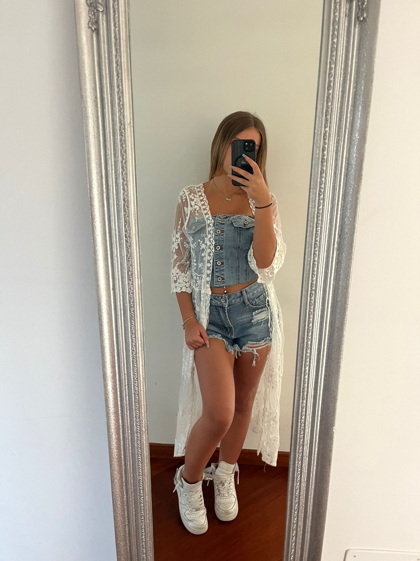 Kimono in pizzo bianco
