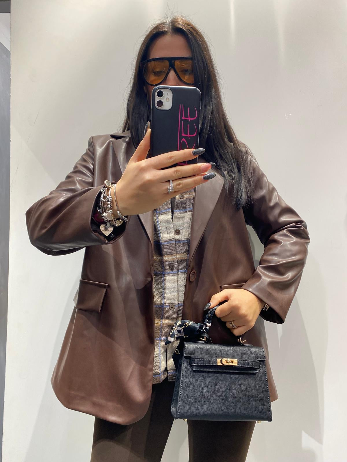 Blazer oversize ecopelle