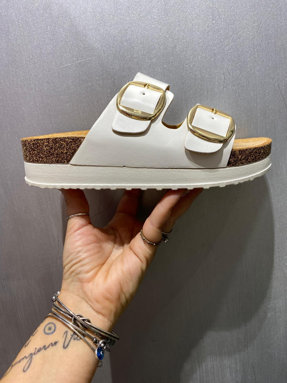 Ciabatta mod Birken Platform bianca