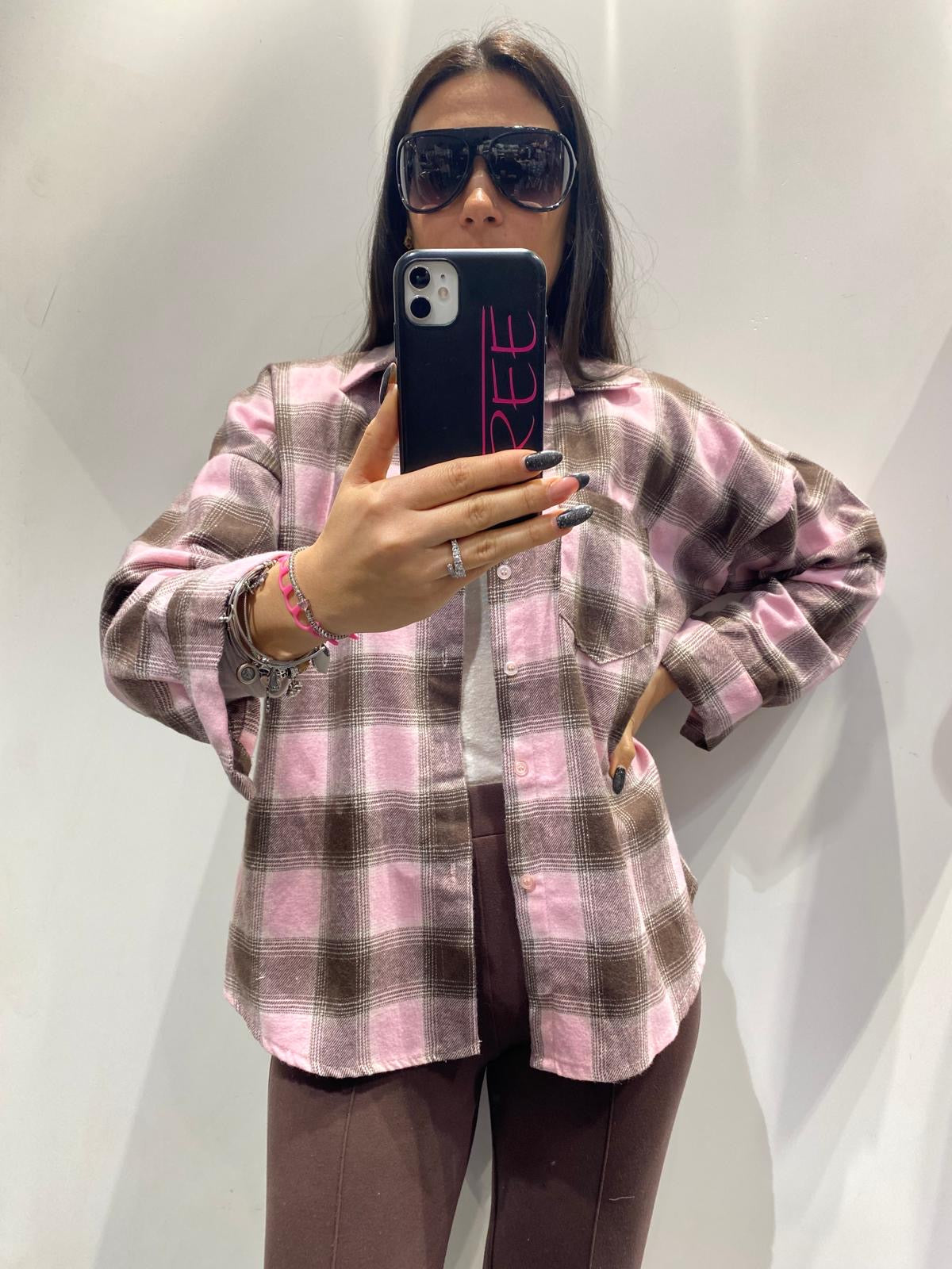 Camicia quadri rosa