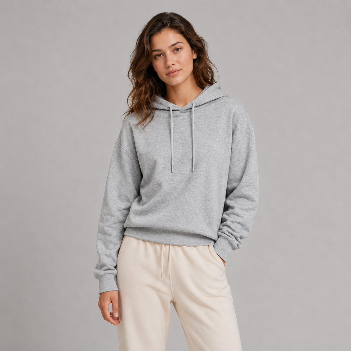 Felpa Cotton Cappuccio Grigio