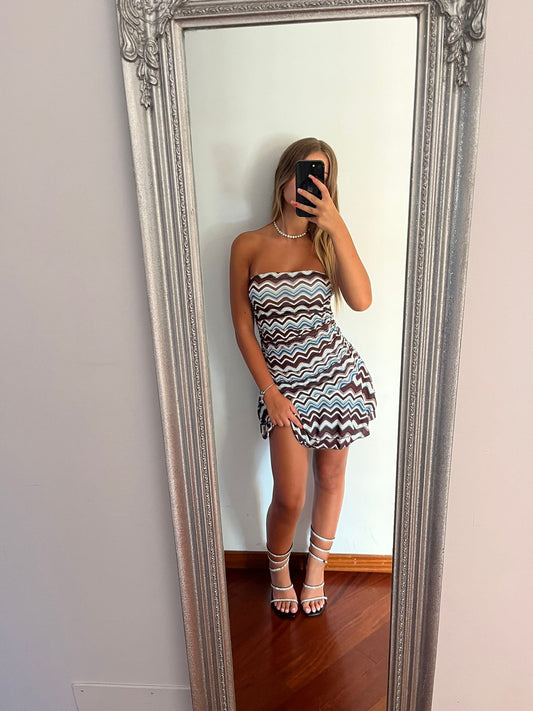 Minidress charms bluebrown