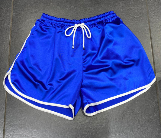 Shorts football in raso blu