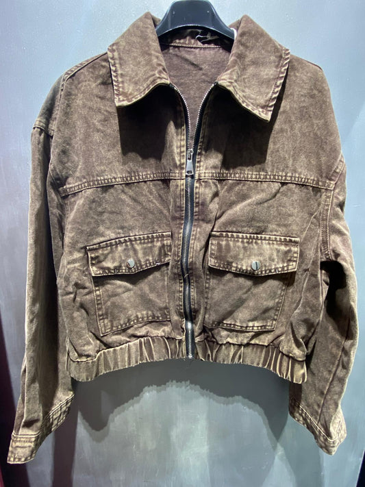 Giubbino jeans brown