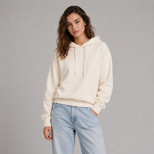 Felpa Cotton Cappuccio Burro