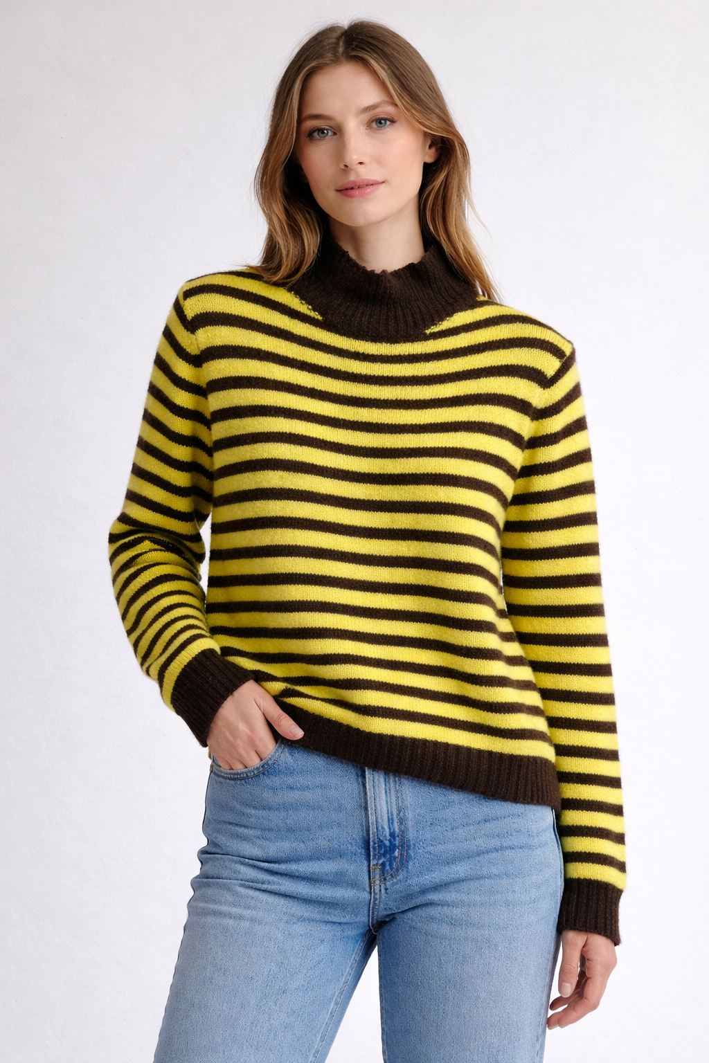 Pull a righe mezzocollo