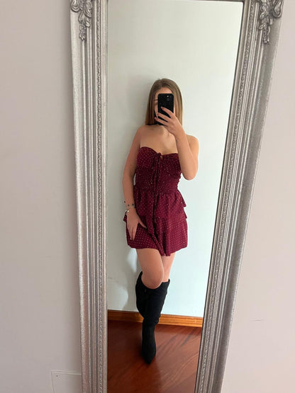 Minidress balze con strass