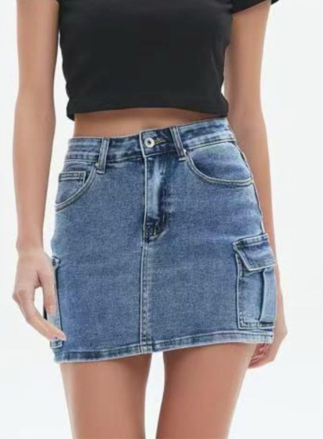 Minigonna di Jeans cargo