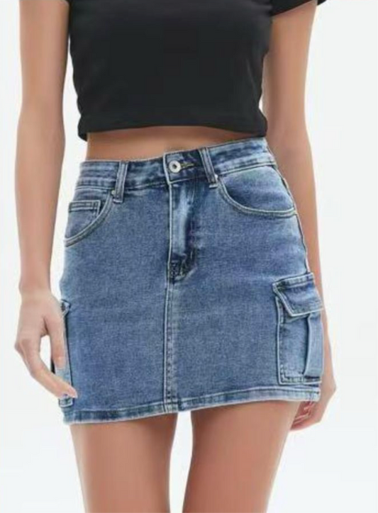 Minigonna di Jeans cargo