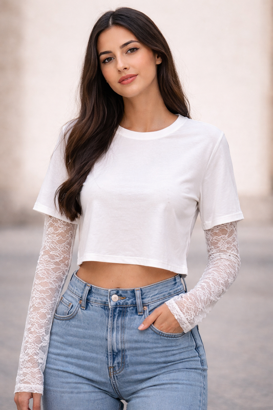 Maglia vanity crop bianca
