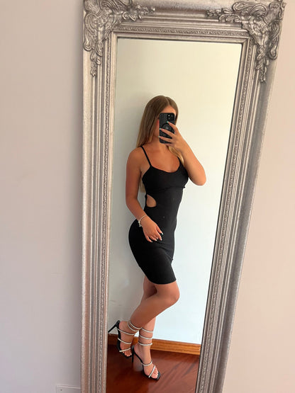 Tubino Hole a costina nero