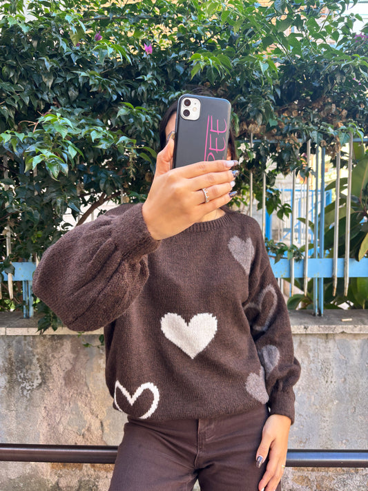 Maglione cuori