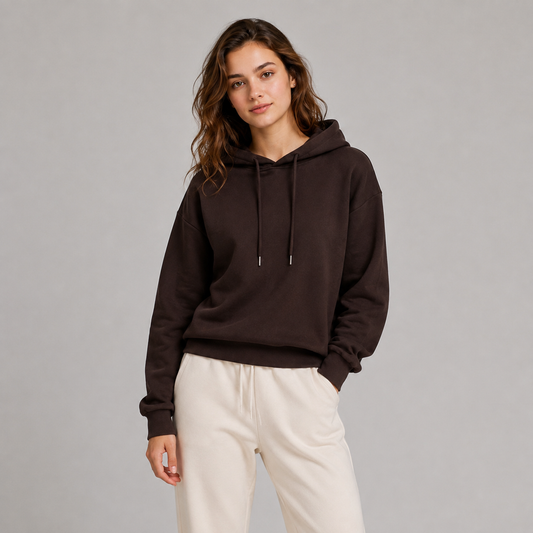 Felpa Cotton Cappuccio Marrone