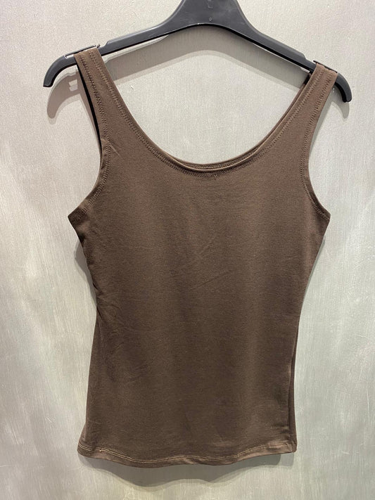 Canottiera basic marrone