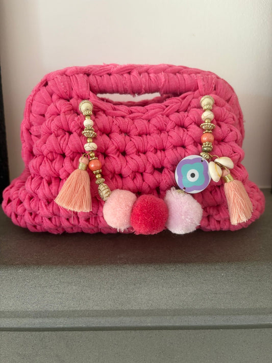 Tatti Bag Handmade rosa con ciondoli