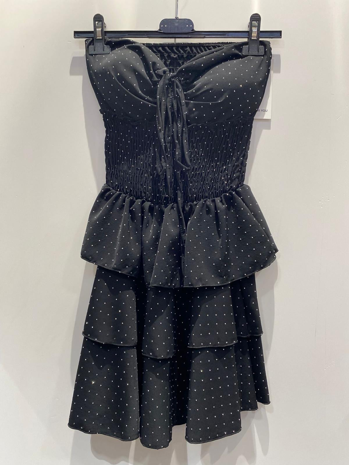 Minidress balze con strass