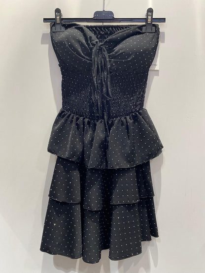 Minidress balze con strass