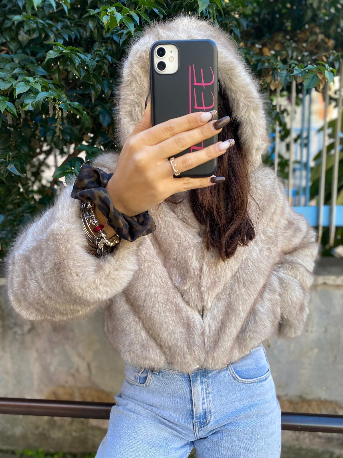 Pelliccia tasche Khaki