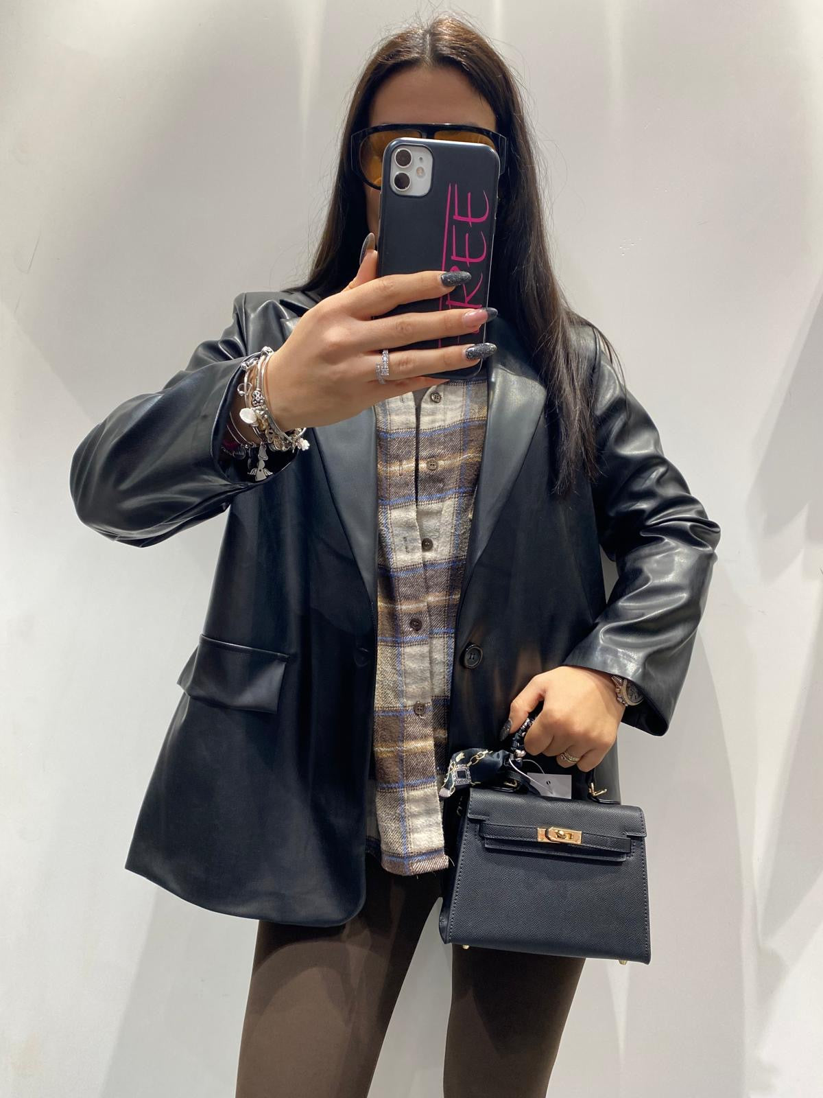 Blazer oversize ecopelle