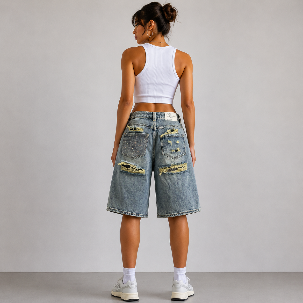 Bermuda Galaxy denim used tasca  argento