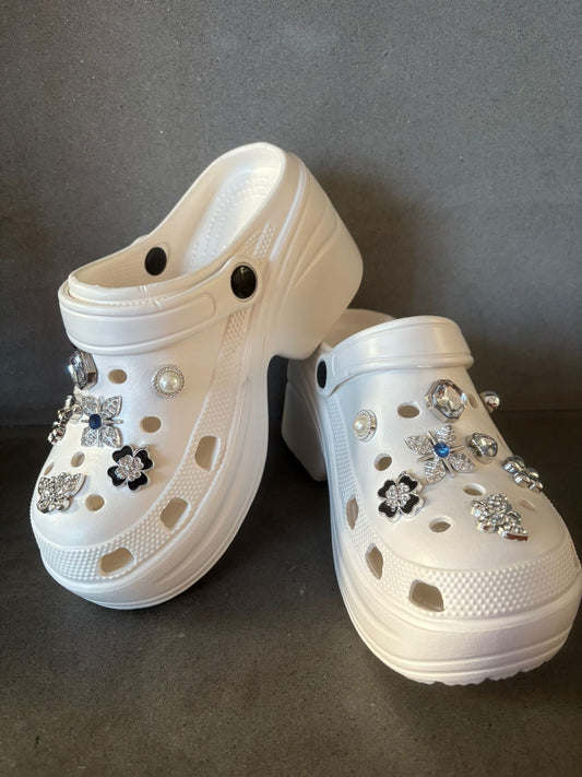 Ciabatta stile Crocs Bianca
