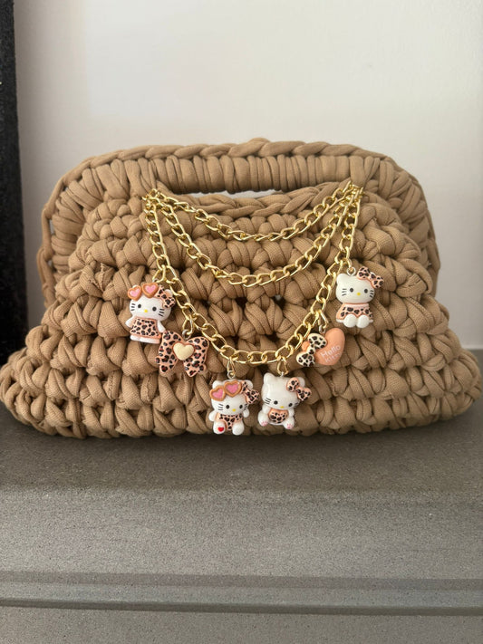 Tatti Bag Handmade beige con ciondoli