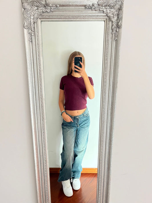 Maglioncino semi crop bordeaux
