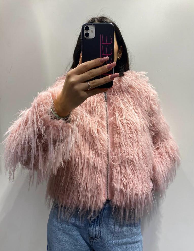 Pelliccia Mongolia rosa