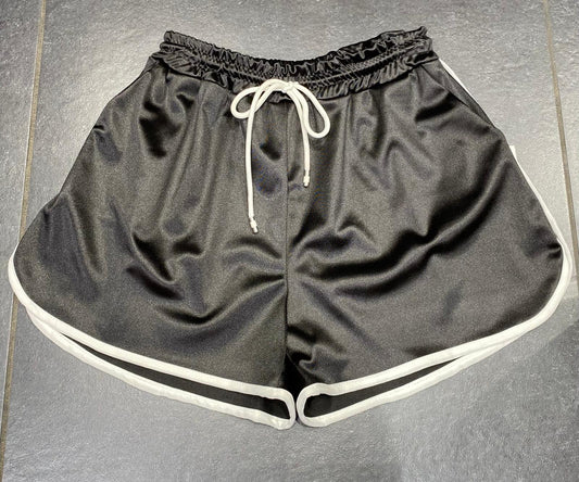 Shorts football in raso nero