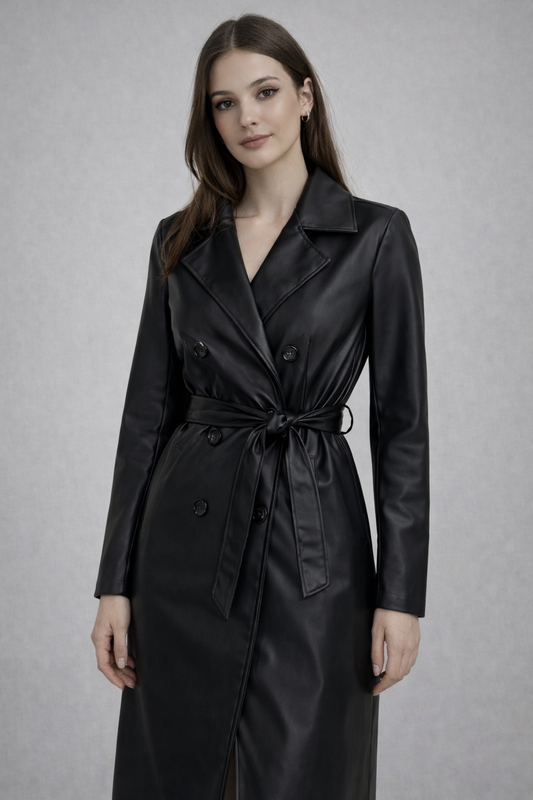 Trench ecopelle nero