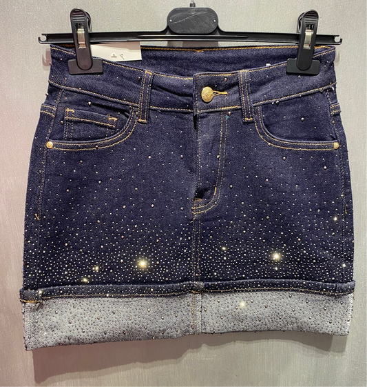 Gonna di jeans diamanti