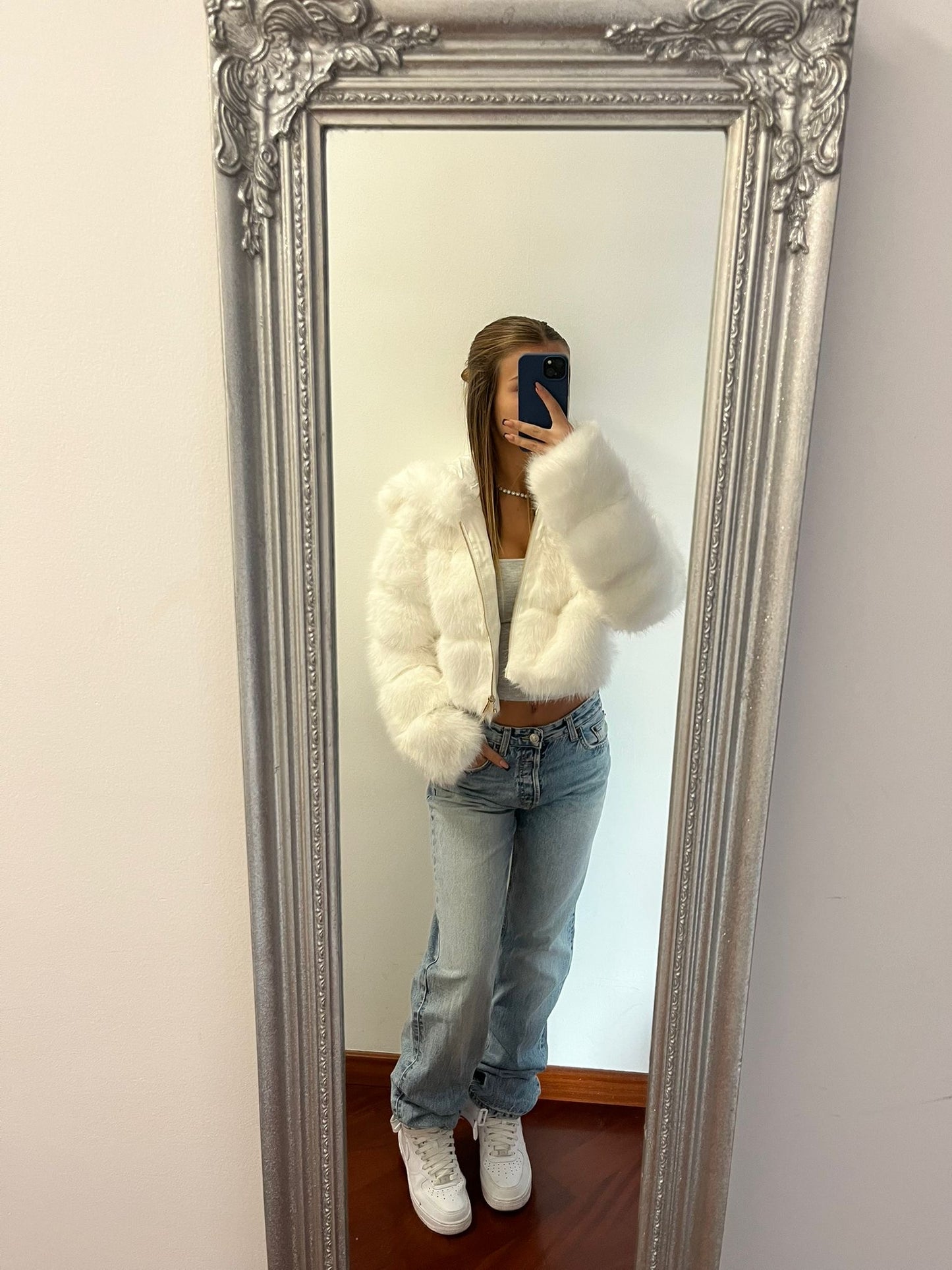 Pellicce crop bianca