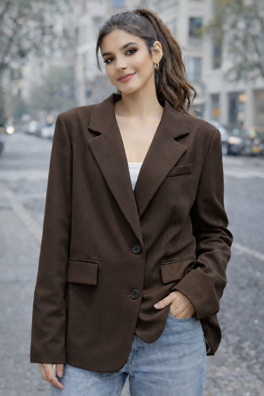 Blazer oversize marrone