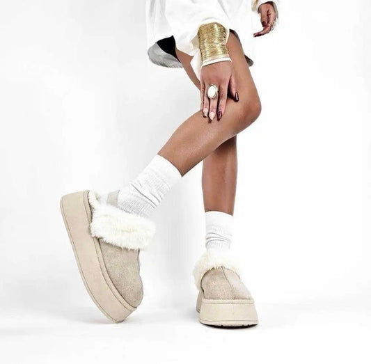 Platform con elastico beige