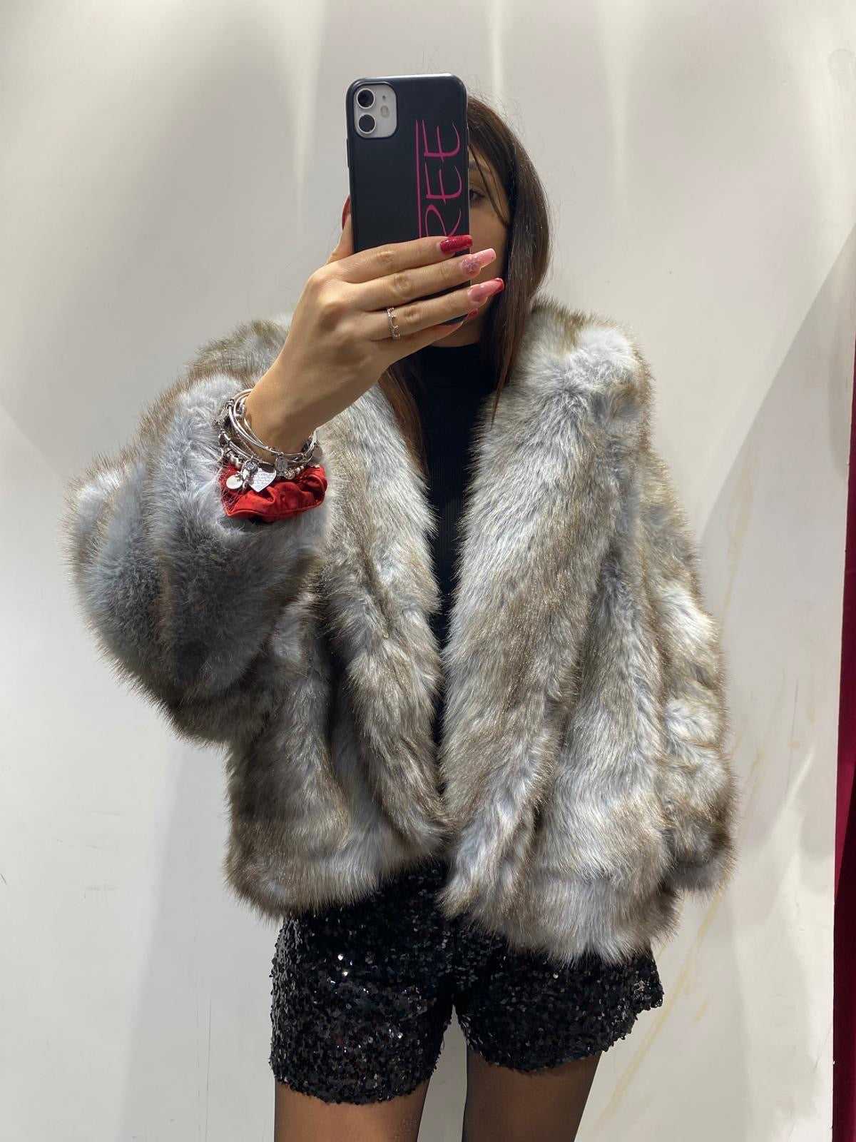 Pelliccia princess celeste striato