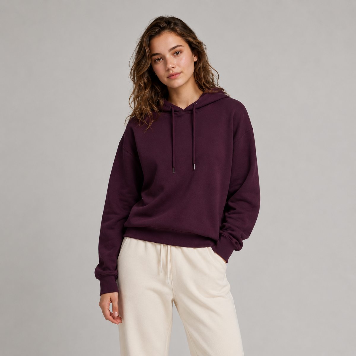 Felpa Cotton Cappuccio Bordeaux