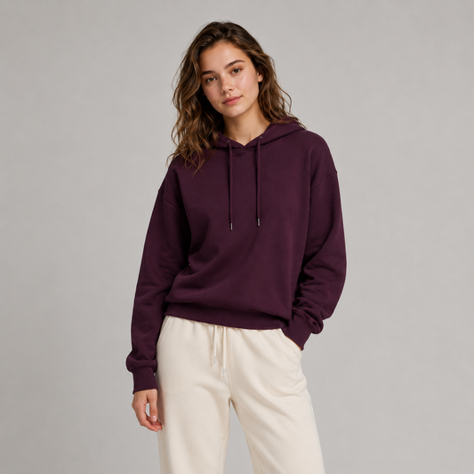 Felpa Cotton Cappuccio Bordeaux