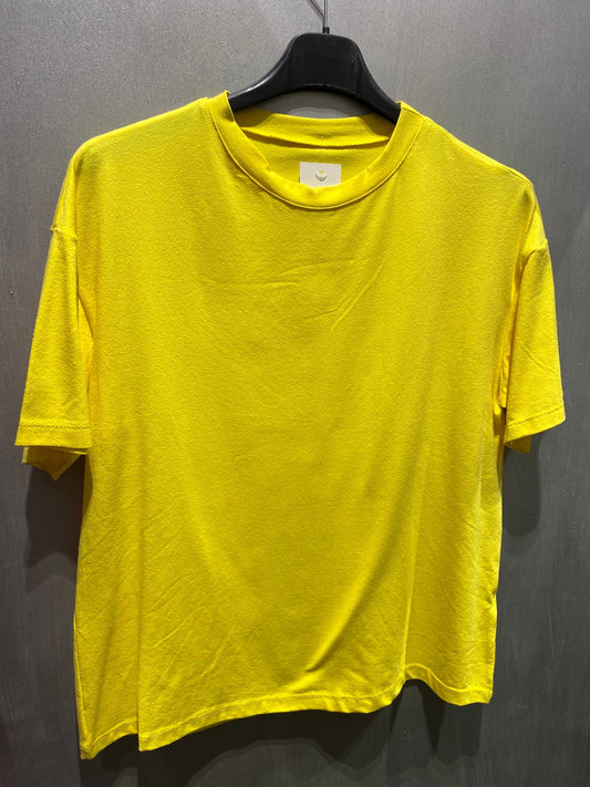 T-shirt in cotone oversize gialla
