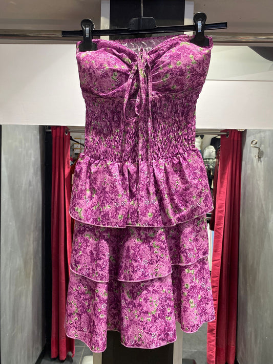 Short dress flowers lilla