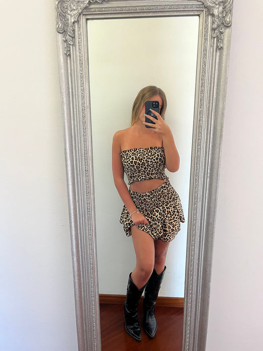 Set Gonna+top Leopard