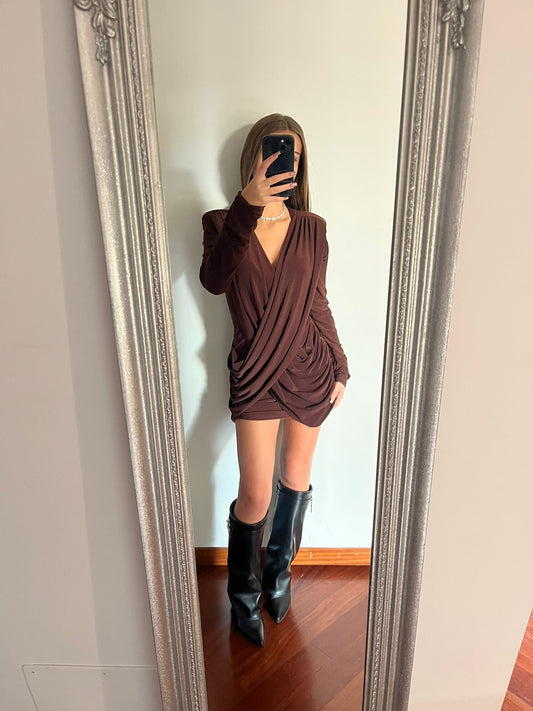Short dress marrone