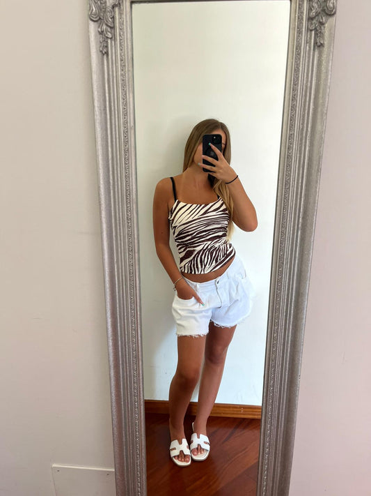 Top zebrato con brillantini
