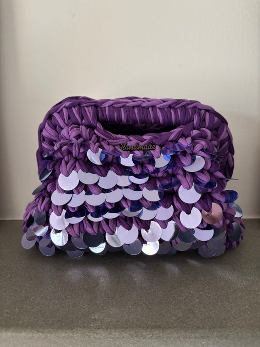 Tatti Bag Handmade viola con paillettes